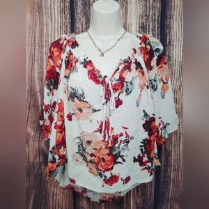 Miss Me Jeans Womens Floral Top Size Large